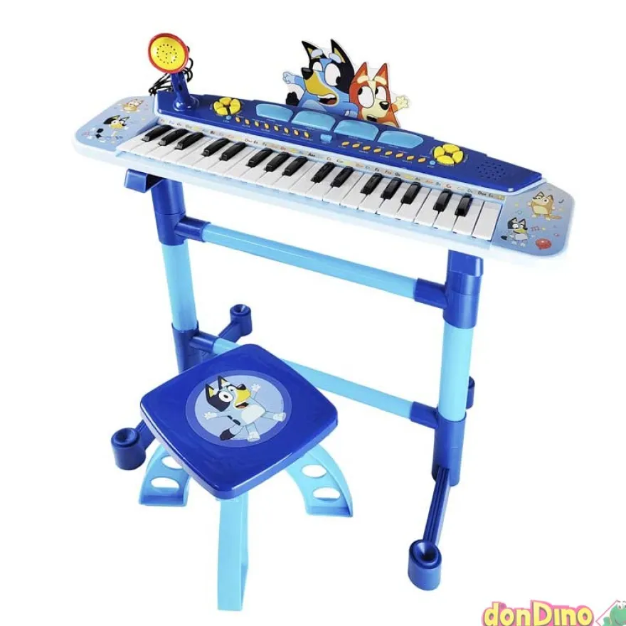 Teclado electronico bluey c/micro y banqueta