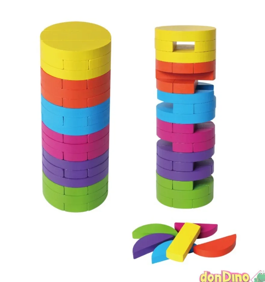 Torre colores redonda madera 54 pza