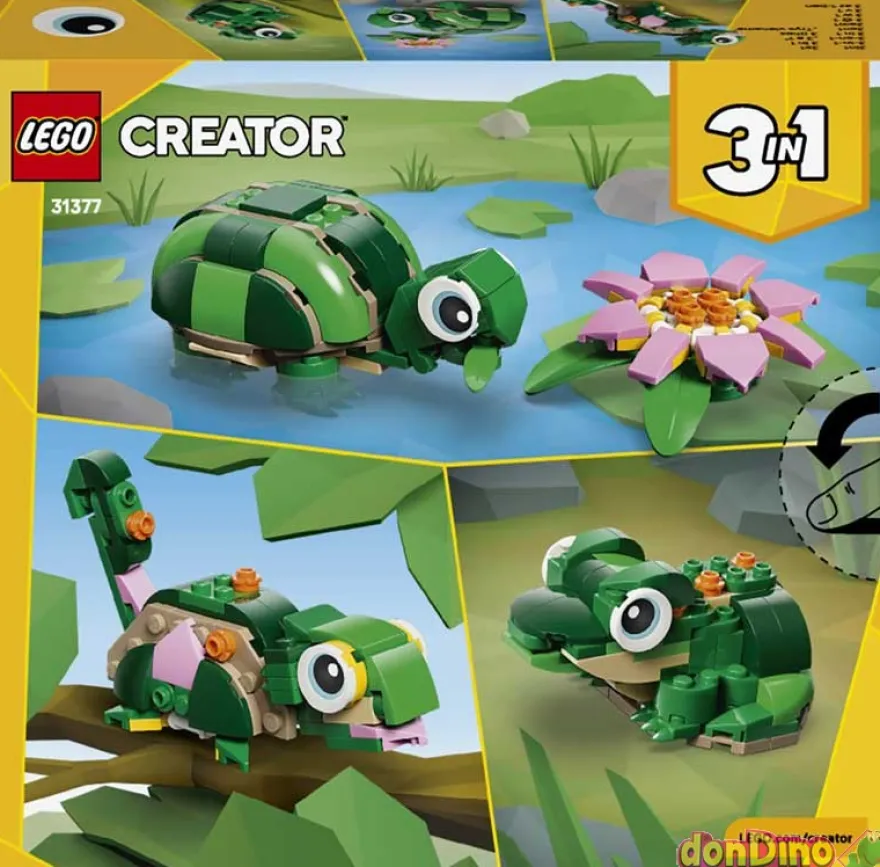 Tortuga con flor de nenufar lego creator 3 en 1 - 124 pzas.