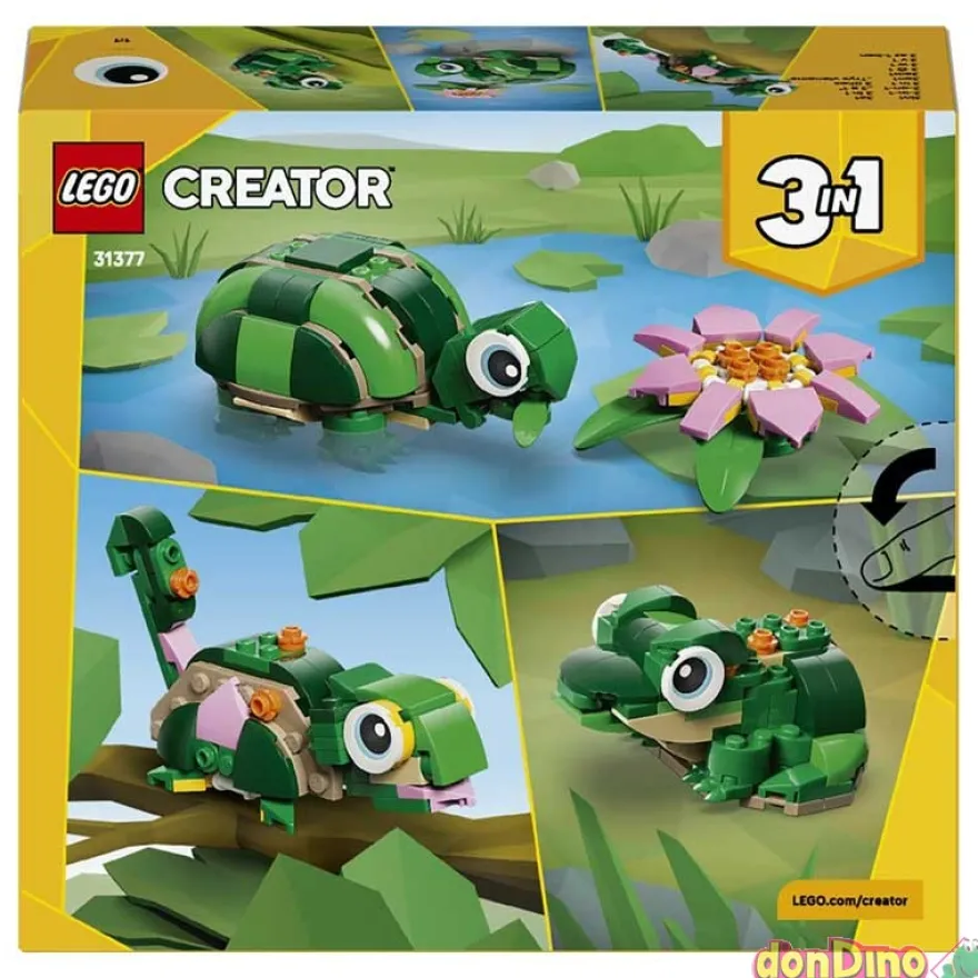 Tortuga con flor de nenufar lego creator 3 en 1 - 124 pzas.