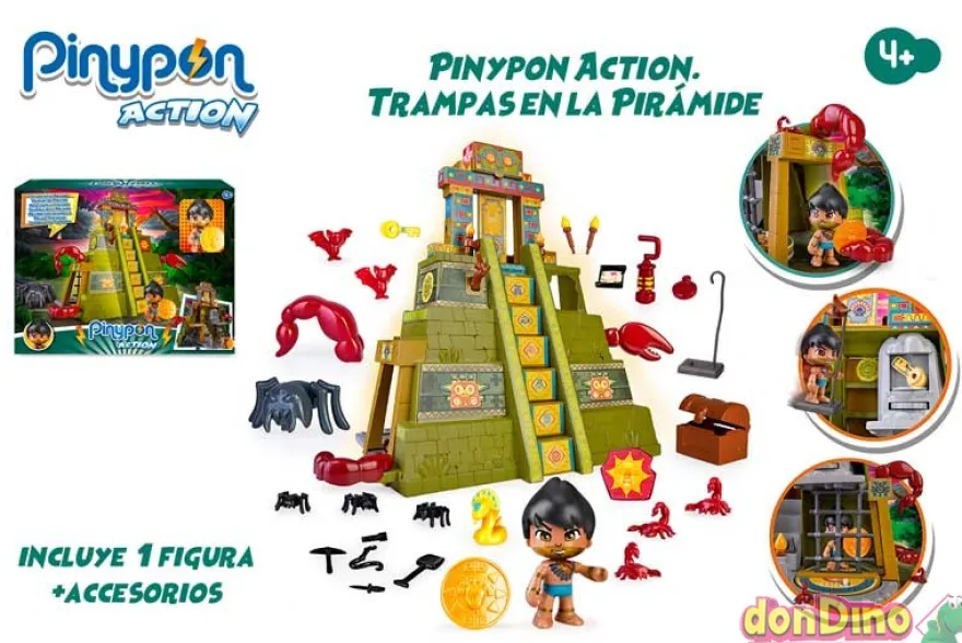 Trampas en piramide pinypon action c/1 figura y 20 accesorios