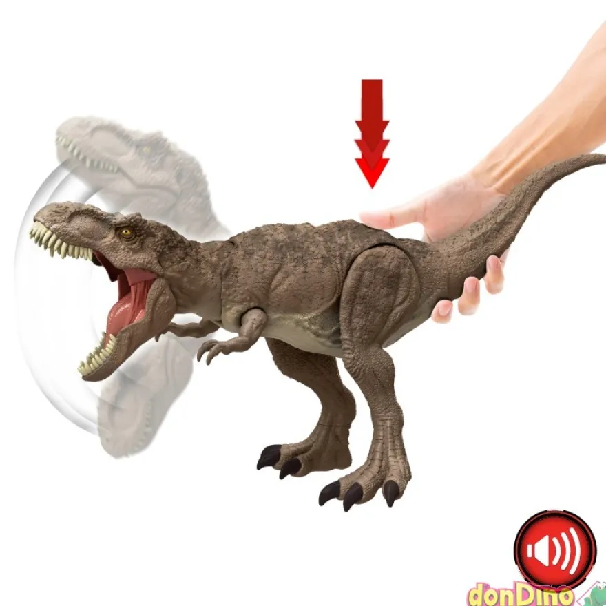 T-rex ataque bestial jurassic world sonido y movimiento