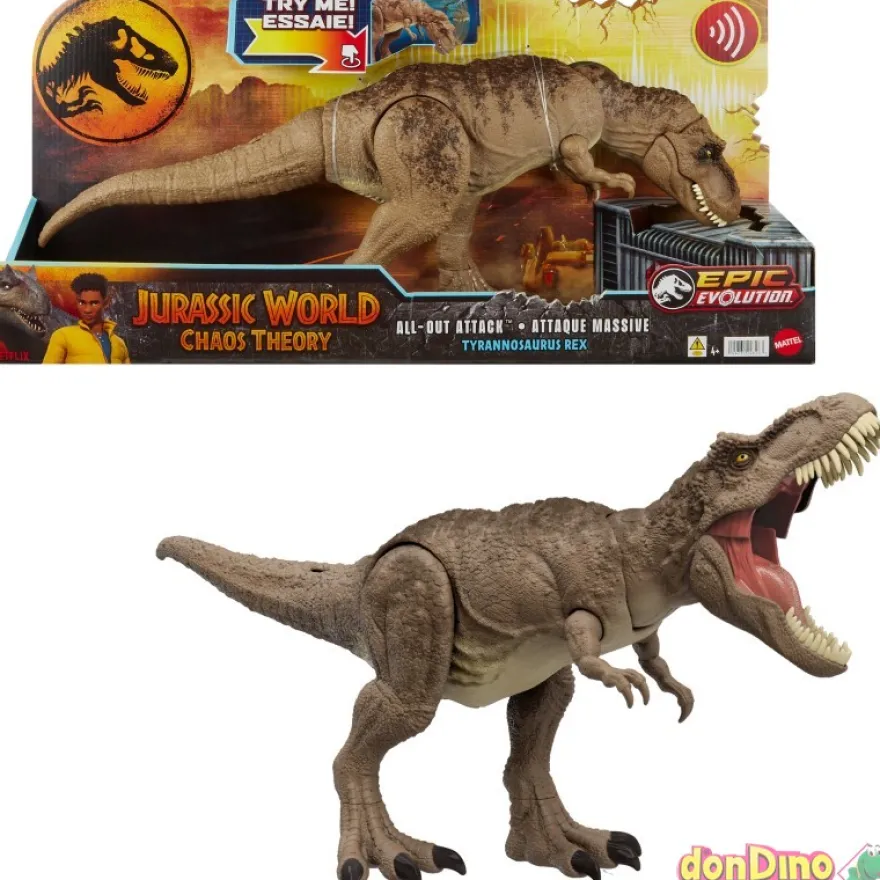 T-rex ataque bestial jurassic world sonido y movimiento