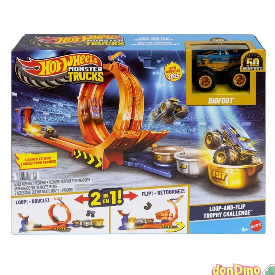 Trofeo challenge de loopings y giros hot wheels monster trucks - con bigfoot
