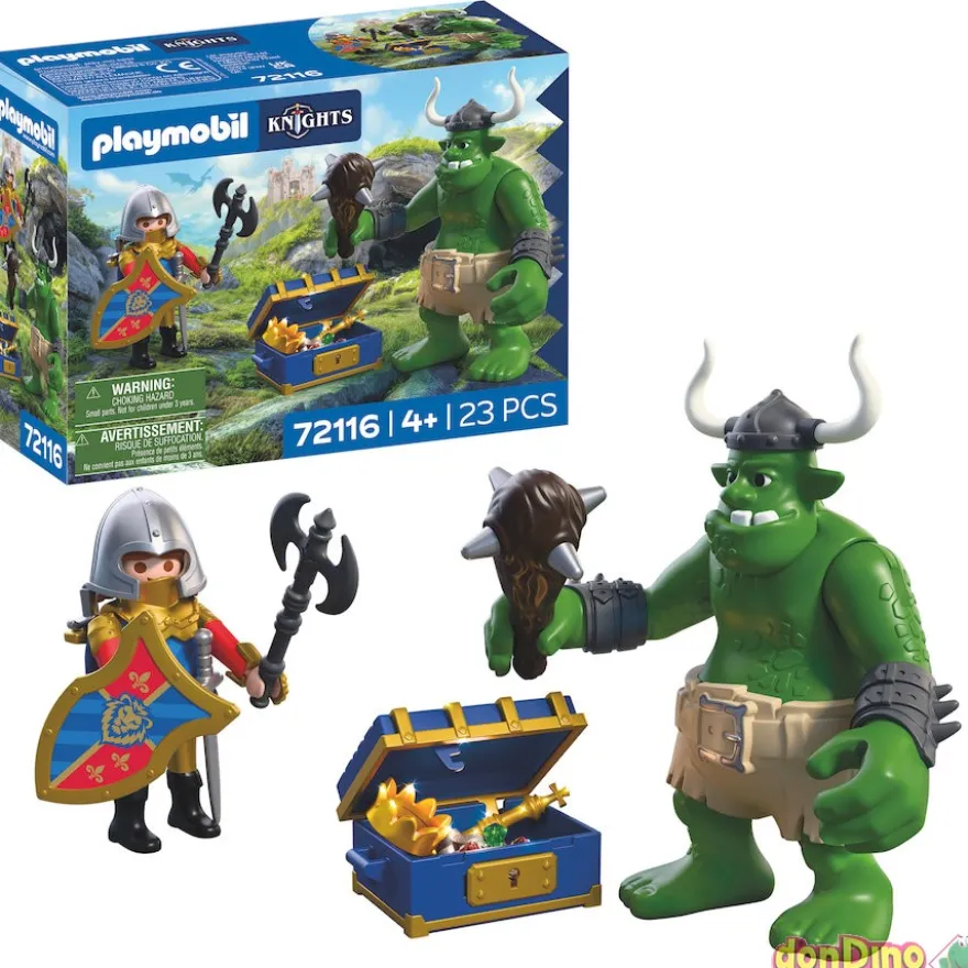 Troll con tesoro de caballero leon playmobil knights - 23 pzas.