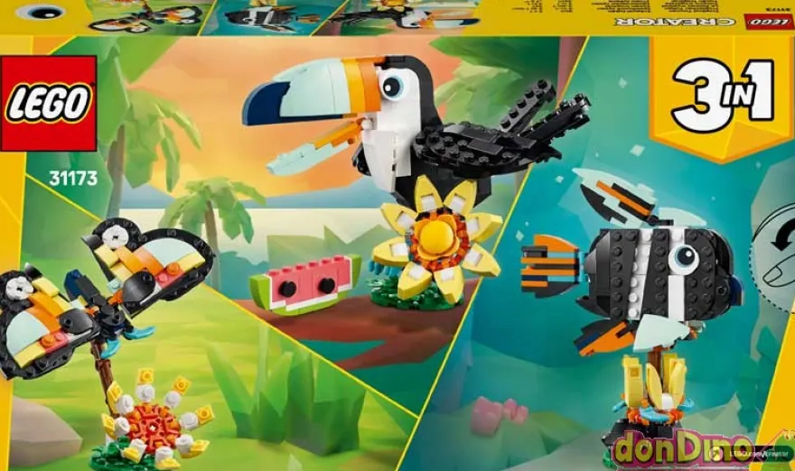 Tucán Tropical: Fauna Salvaje 3 en 1 Lego Creator 225 pzas.