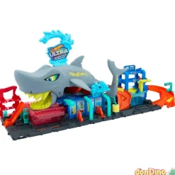 Tunel de lavado del supertiburon hot wheels city - con 1 vehículo
