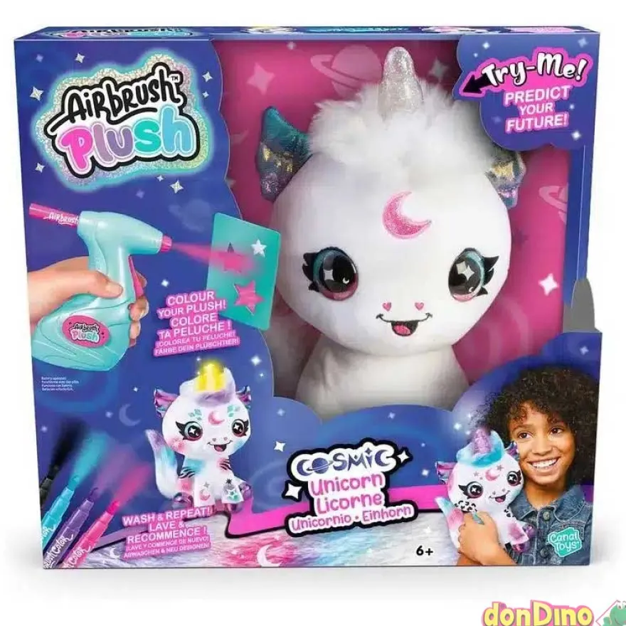 Unicornio cosmic airbrush plush con luz