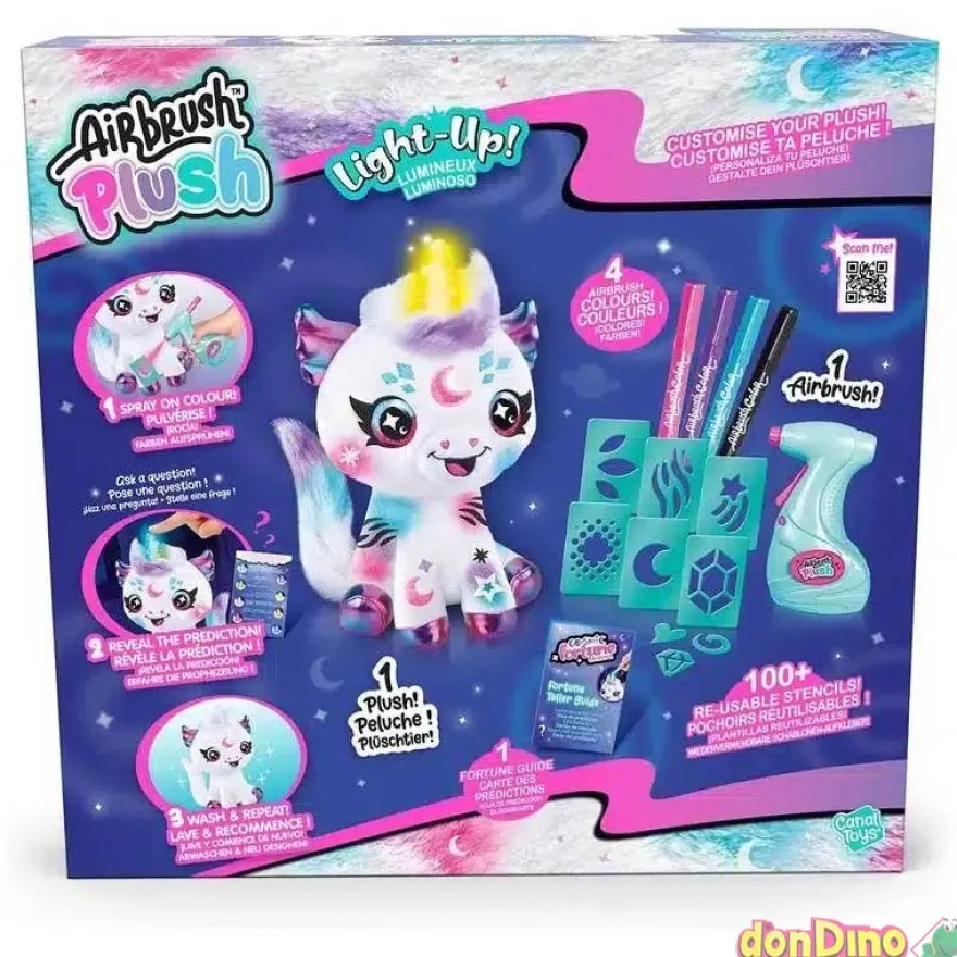Unicornio cosmic airbrush plush con luz