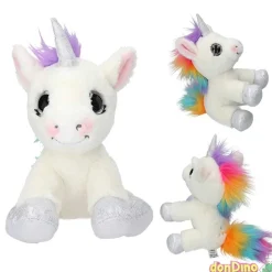 Unicornio de peluche blan ylvi