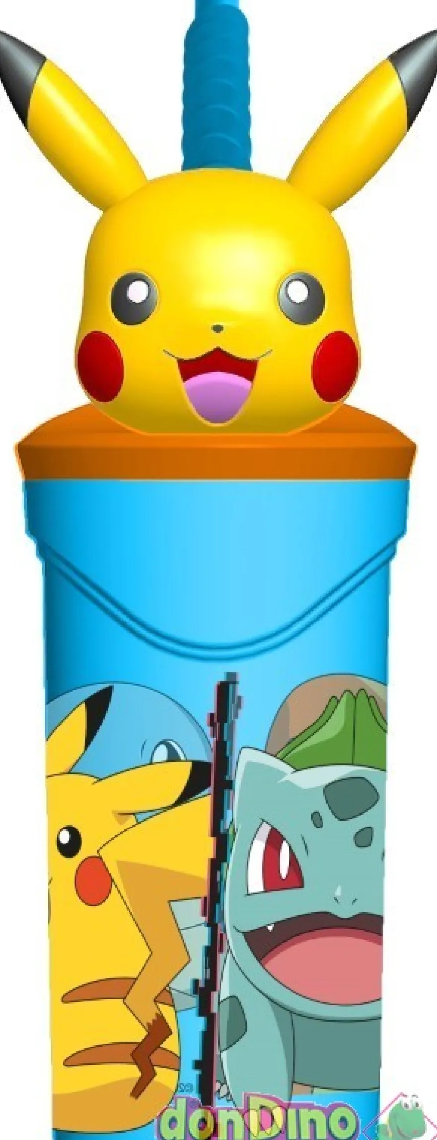 Vaso figurita 3d pokemon con cañita 360 ml.