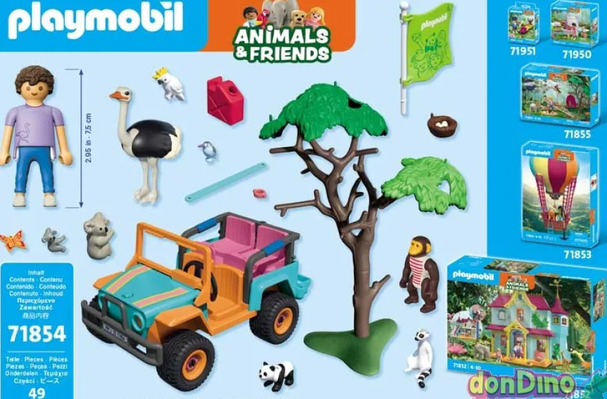 Vehiculo todoterreno colores playmo playmobil animals & friends - 49 pzas.